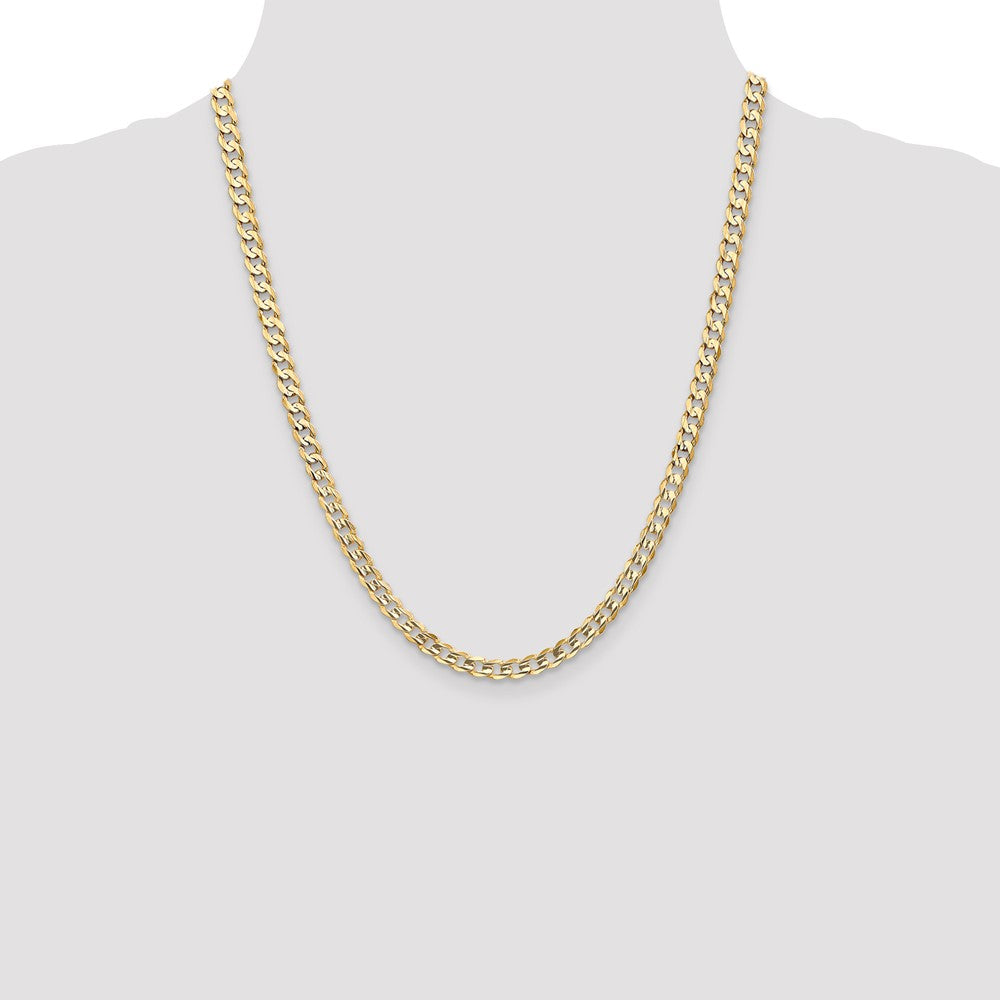 Open Concave Curb with Lobster Clasp Chain - WBC