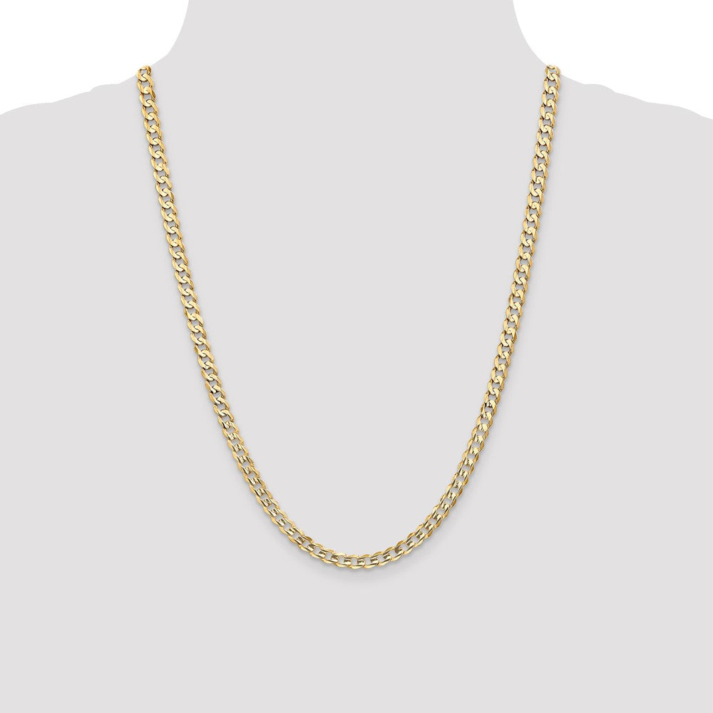 Open Concave Curb with Lobster Clasp Chain - WBC