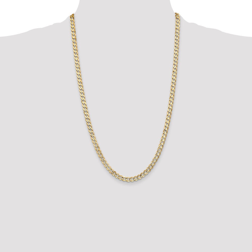 Open Concave Curb with Lobster Clasp Chain - WBC