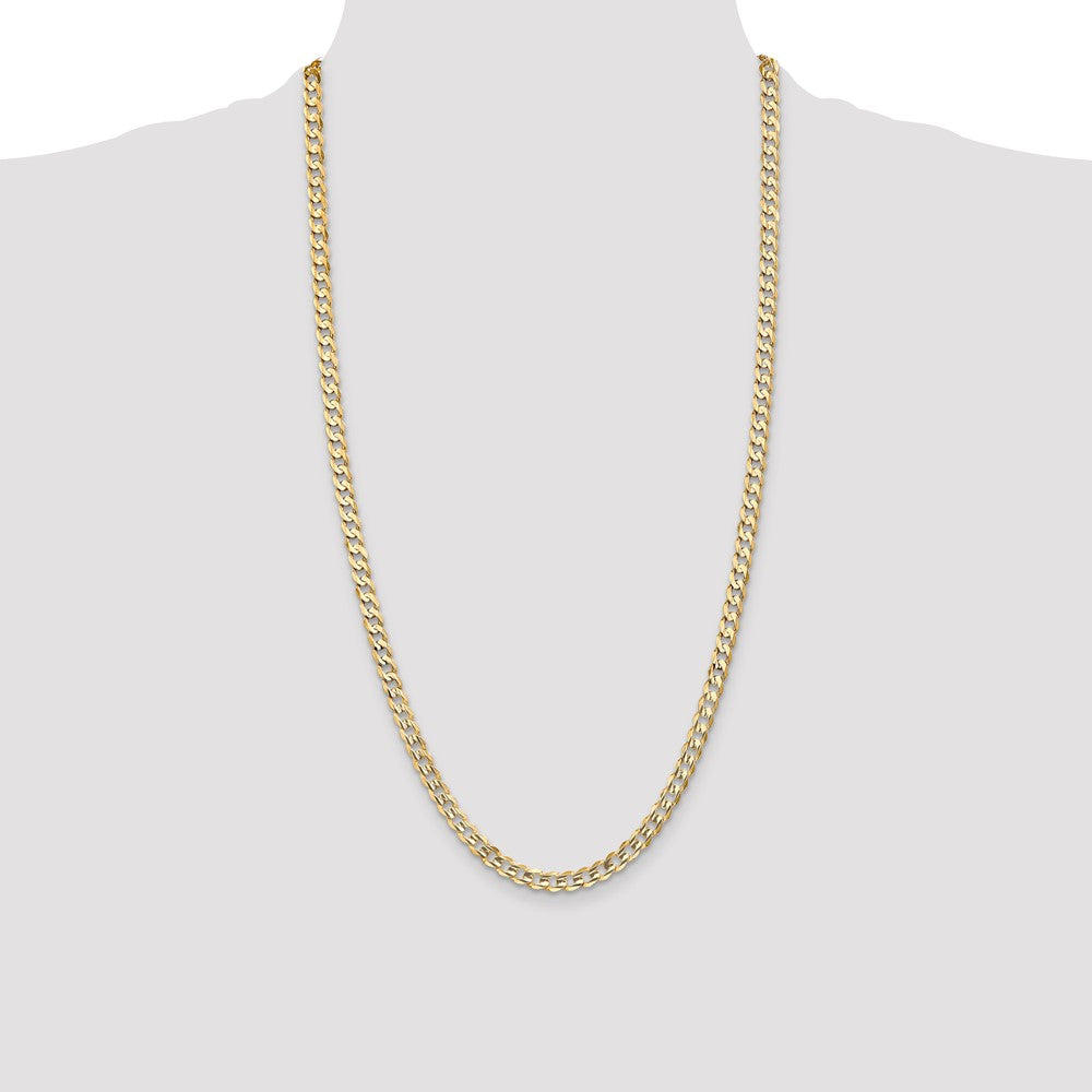 Open Concave Curb with Lobster Clasp Chain - WBC