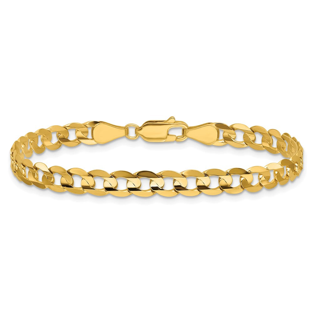 Open Concave Curb with Lobster Clasp Bracelet - WBC