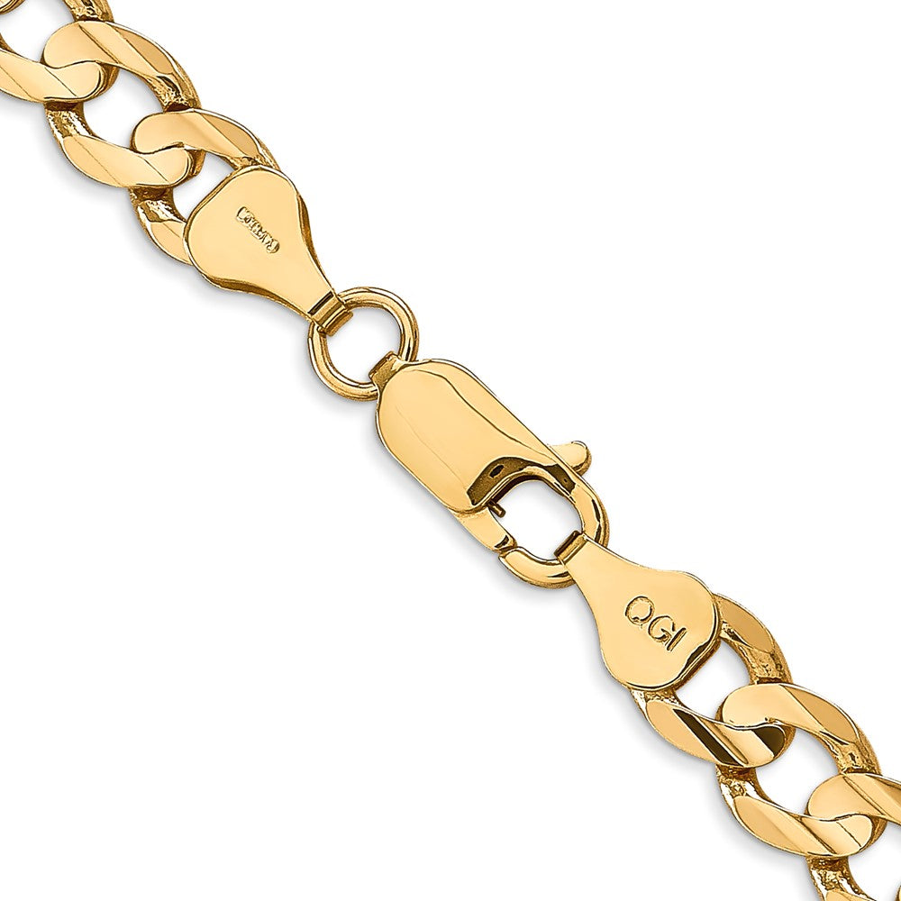 Open Concave Curb with Lobster Clasp Chain - WBC