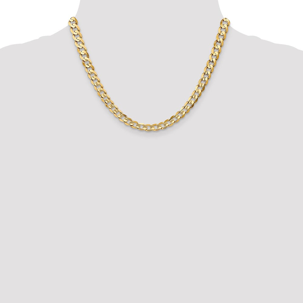 Open Concave Curb with Lobster Clasp Chain - WBC