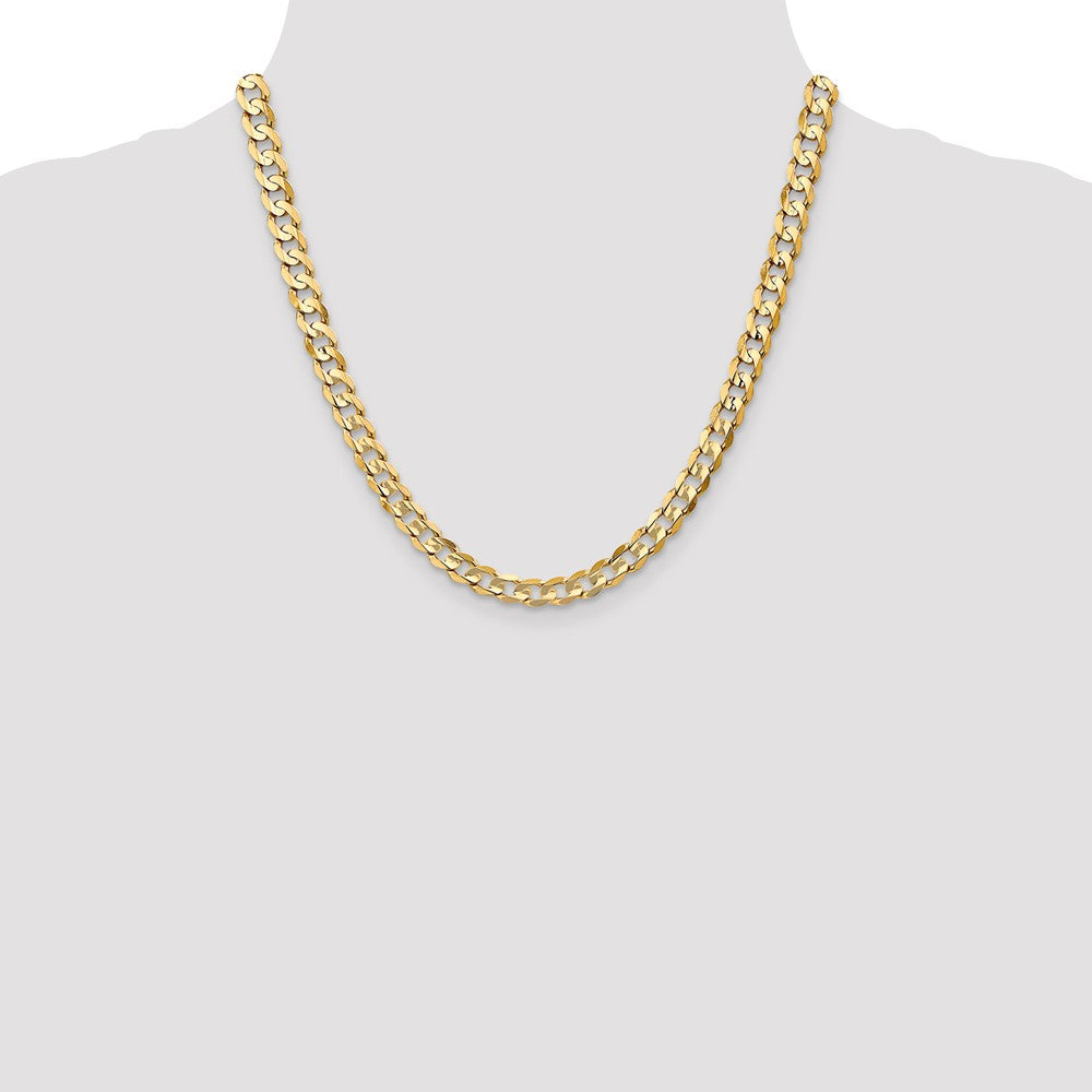 Open Concave Curb with Lobster Clasp Chain - WBC