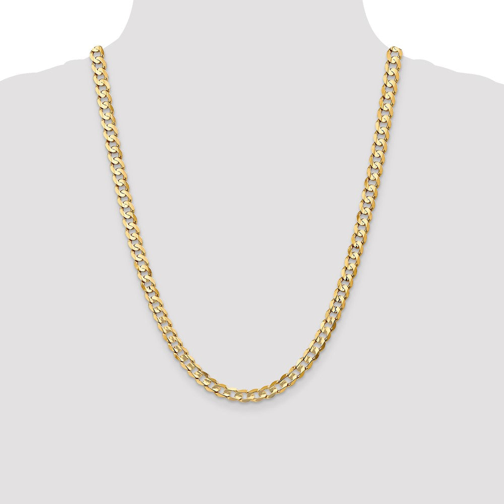 Open Concave Curb with Lobster Clasp Chain - WBC