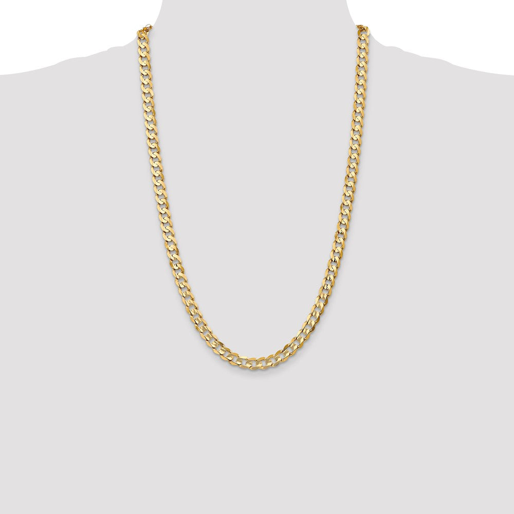 Open Concave Curb with Lobster Clasp Chain - WBC