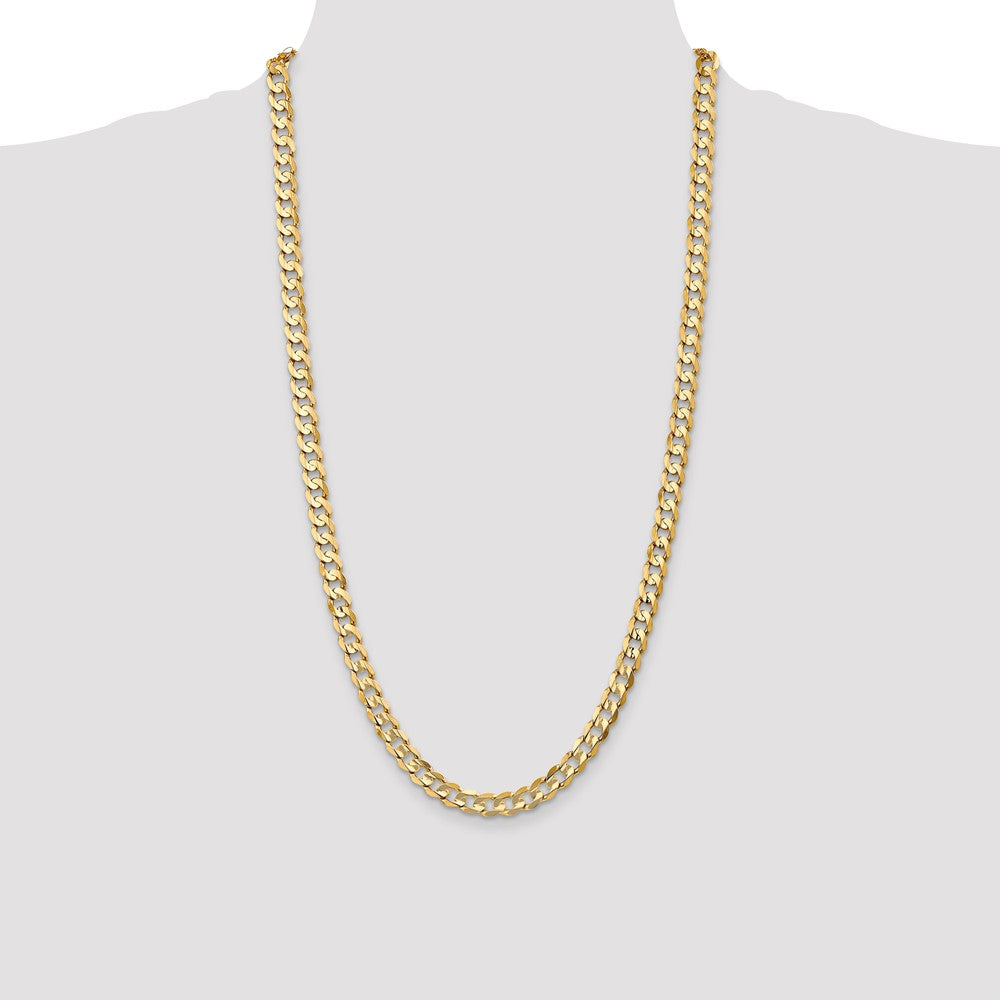 Open Concave Curb with Lobster Clasp Chain - WBC