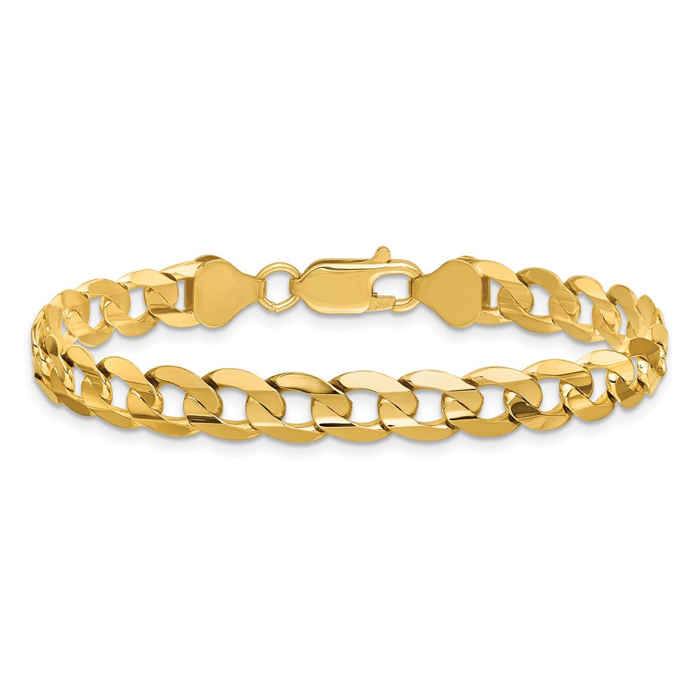 Open Concave Curb with Lobster Clasp Chain - WBC
