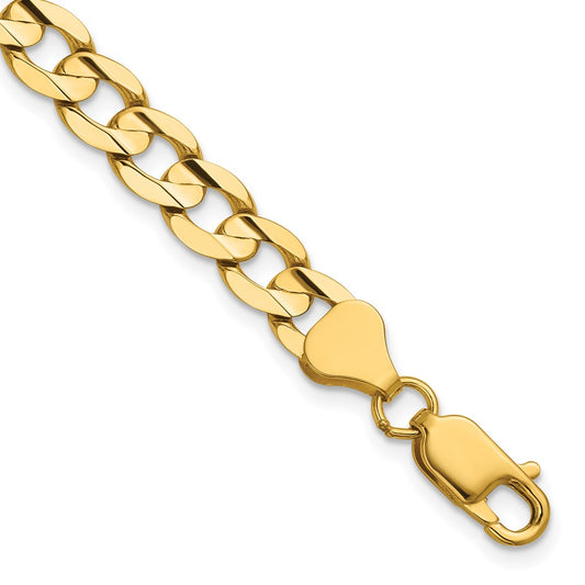 Open Concave Curb with Lobster Clasp Chain - WBC