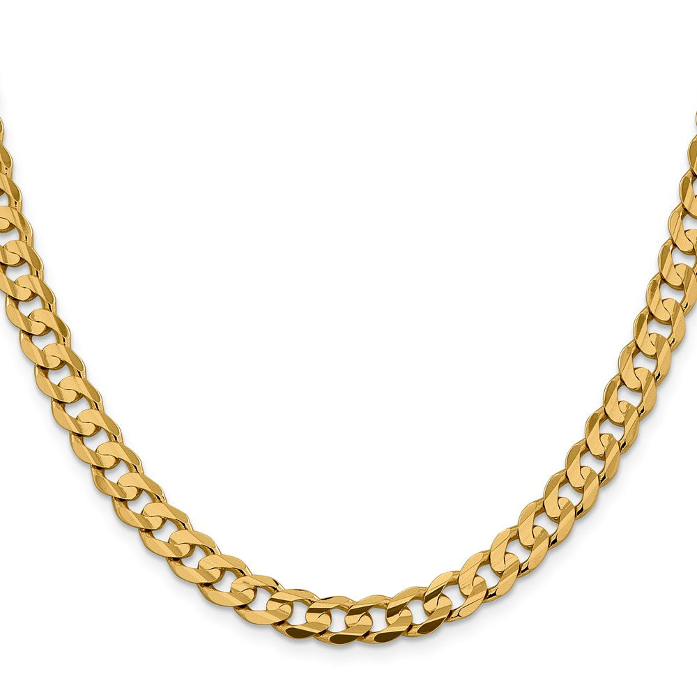 Open Concave Curb with Lobster Clasp Chain - WBC
