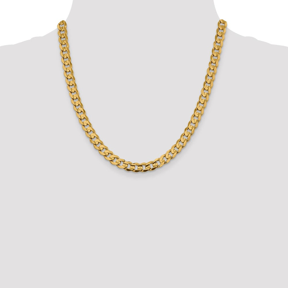 Open Concave Curb with Lobster Clasp Chain - WBC