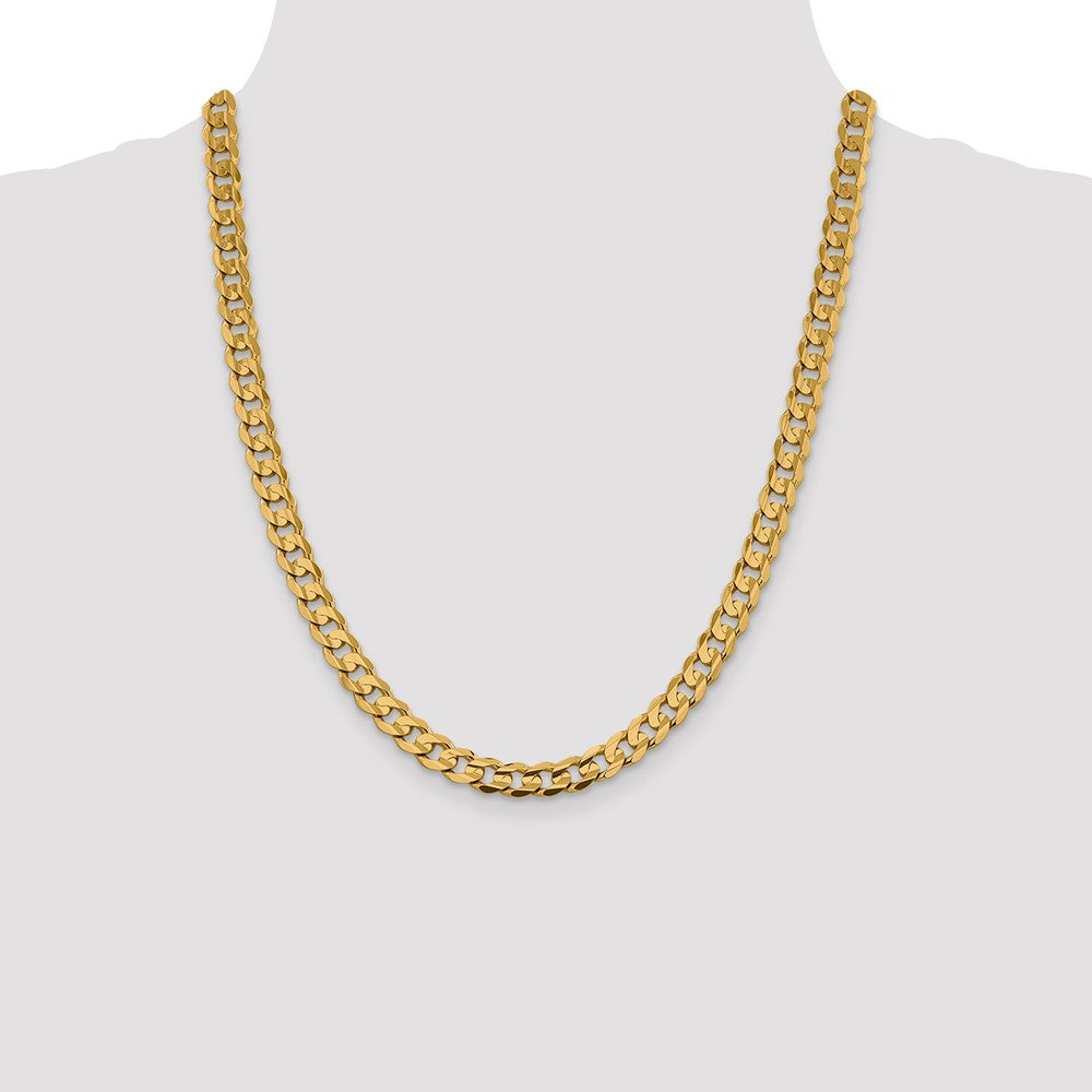 Open Concave Curb with Lobster Clasp Chain - WBC