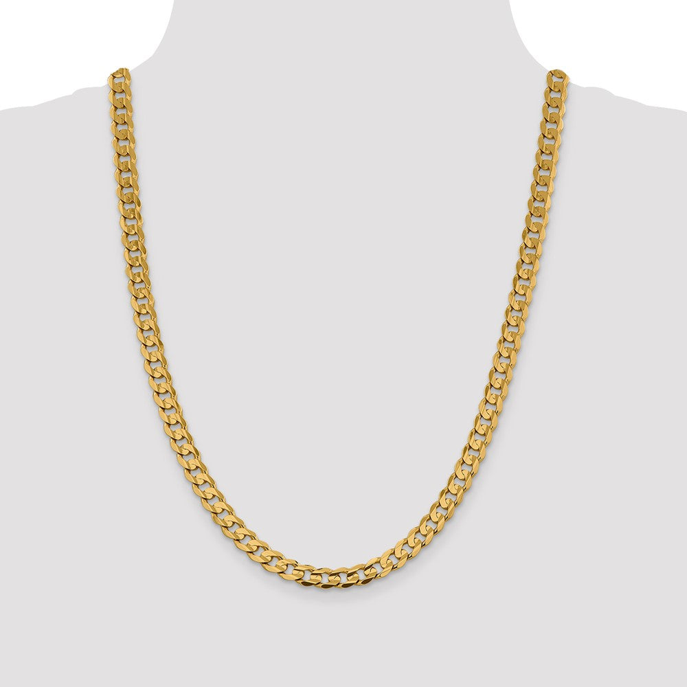 Open Concave Curb with Lobster Clasp Chain - WBC
