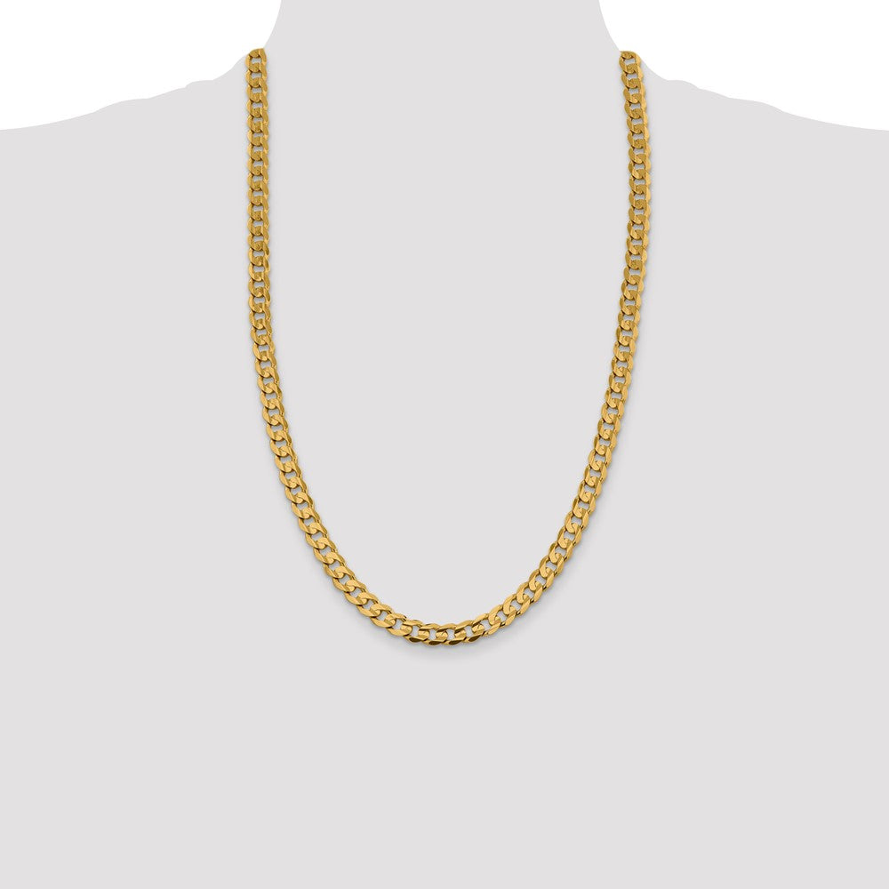Open Concave Curb with Lobster Clasp Chain - WBC