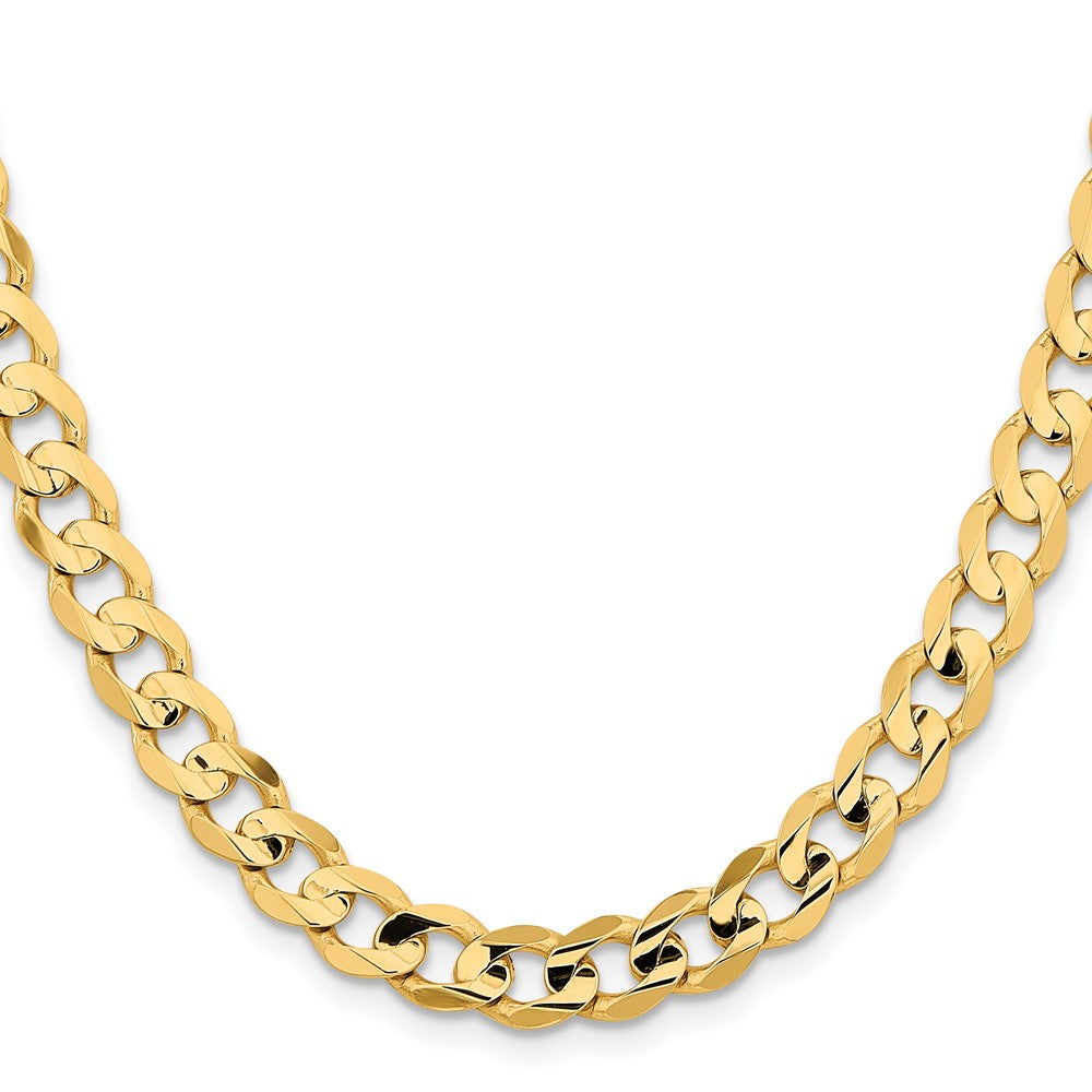 Open Concave Curb with Lobster Clasp Chain - WBC