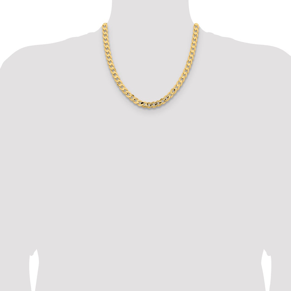 Open Concave Curb with Lobster Clasp Chain - WBC