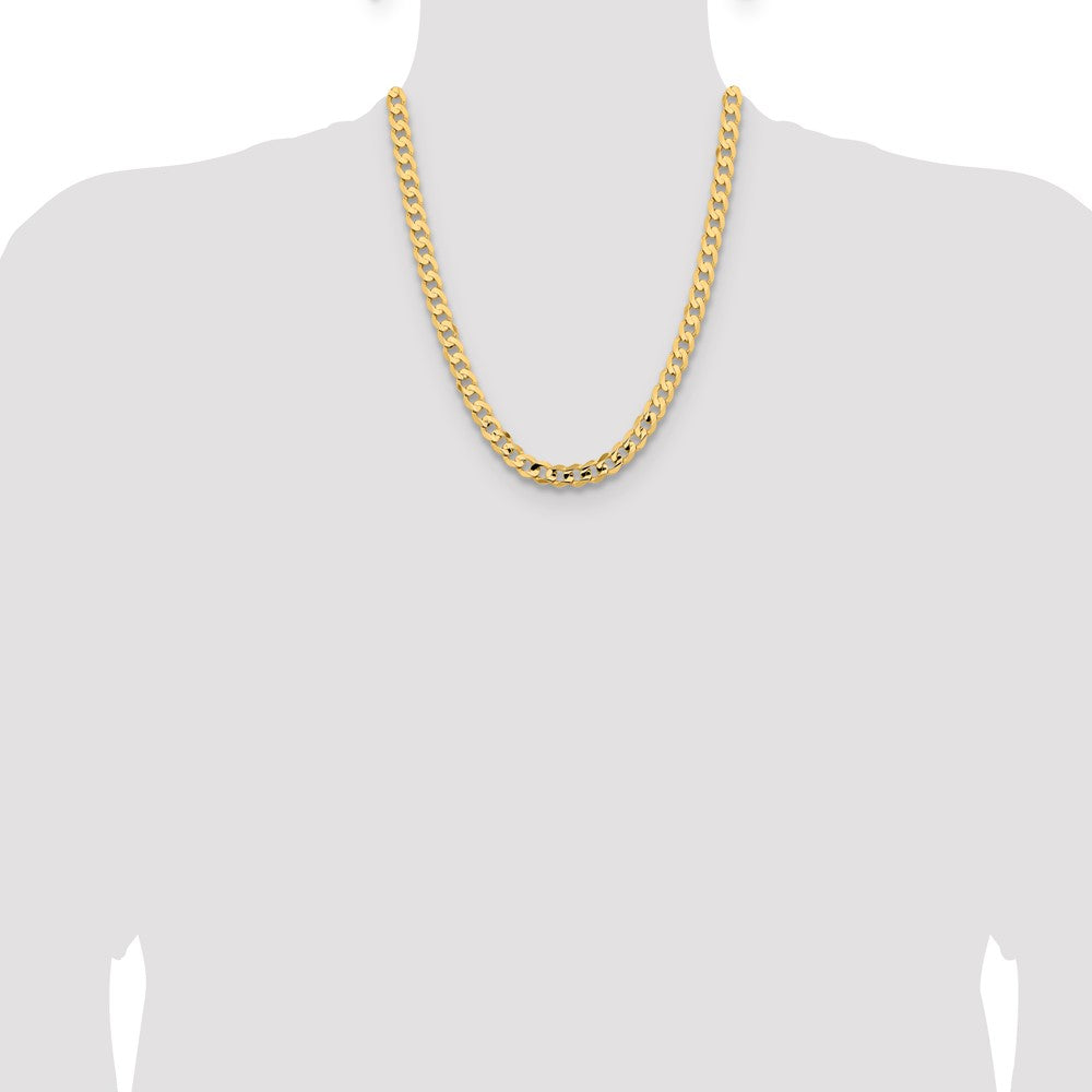 Open Concave Curb with Lobster Clasp Chain - WBC