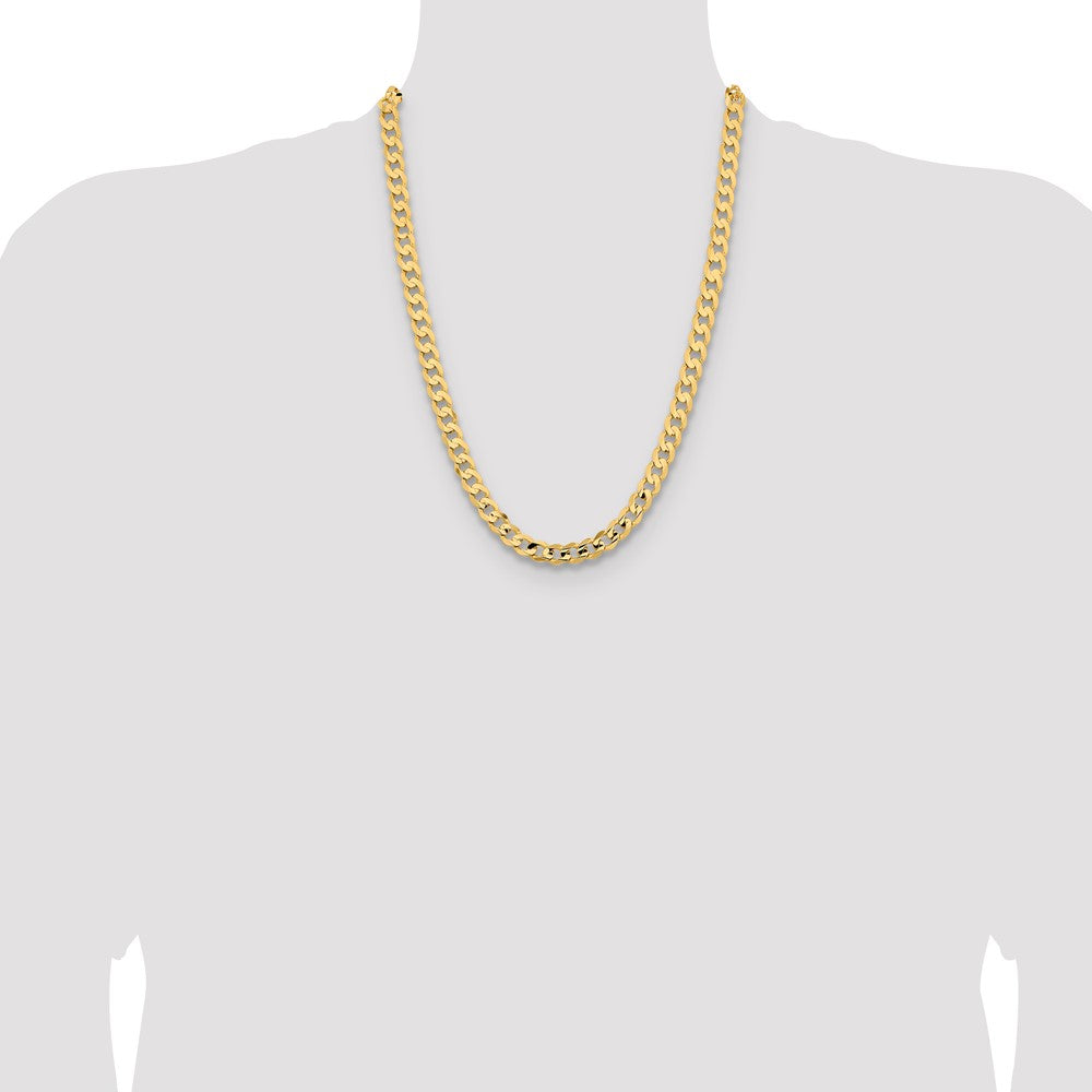 Open Concave Curb with Lobster Clasp Chain - WBC
