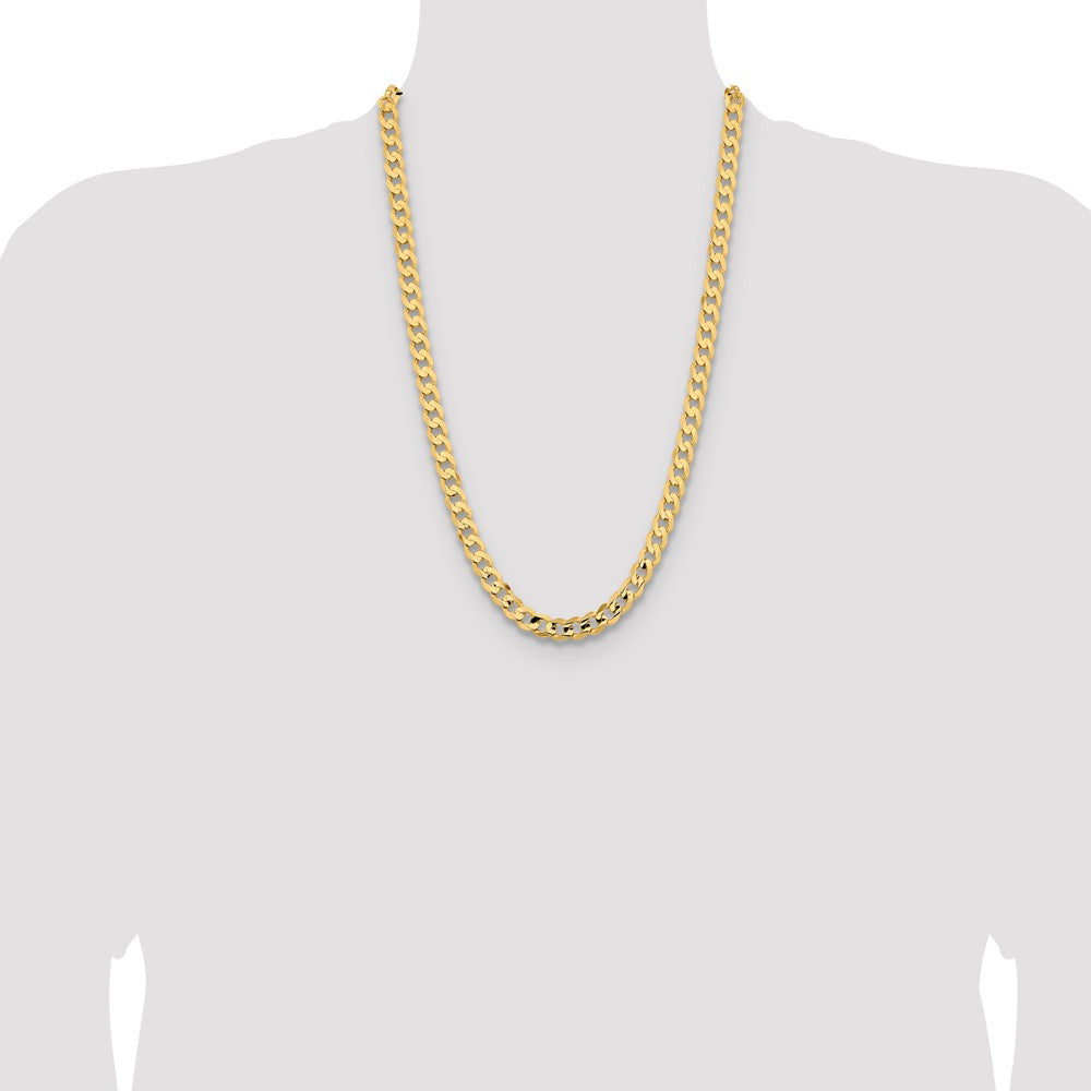 Open Concave Curb with Lobster Clasp Chain - WBC