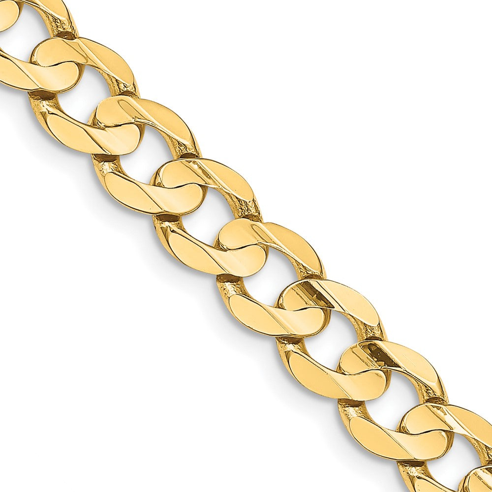 Open Concave Curb with Lobster Clasp Chain - WBC