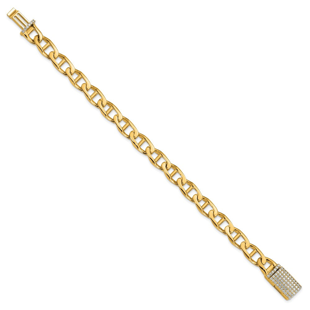 Hand-polished Anchor Link 1.5 carat Diamond Clasp Bracelet - WBC