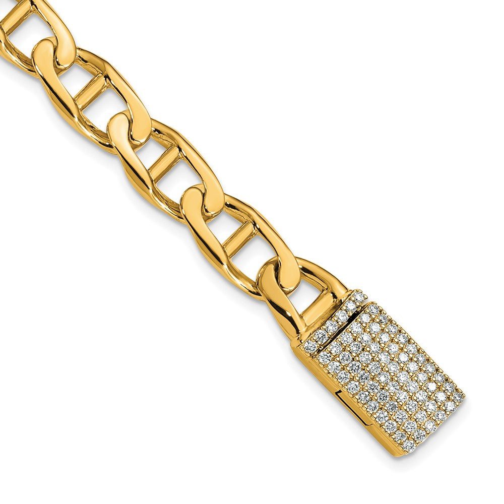 Hand-polished Anchor Link 1.5 carat Diamond Clasp Bracelet - WBC