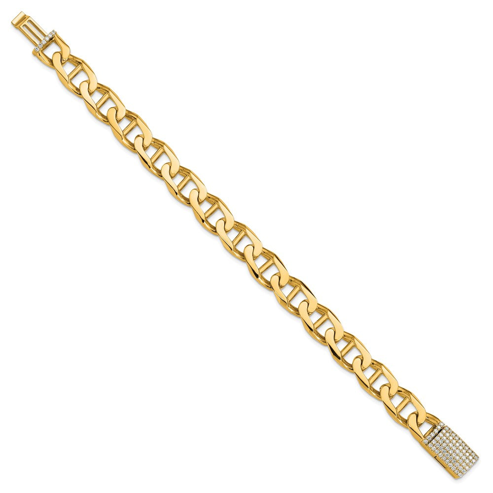 Hand-polished Anchor Link 1.5 carat Diamond Clasp Bracelet - WBC