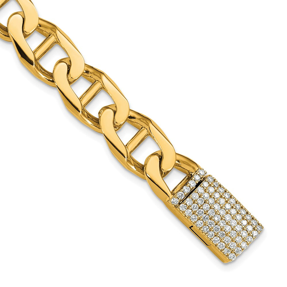 Hand-polished Anchor Link 1.5 carat Diamond Clasp Bracelet - WBC