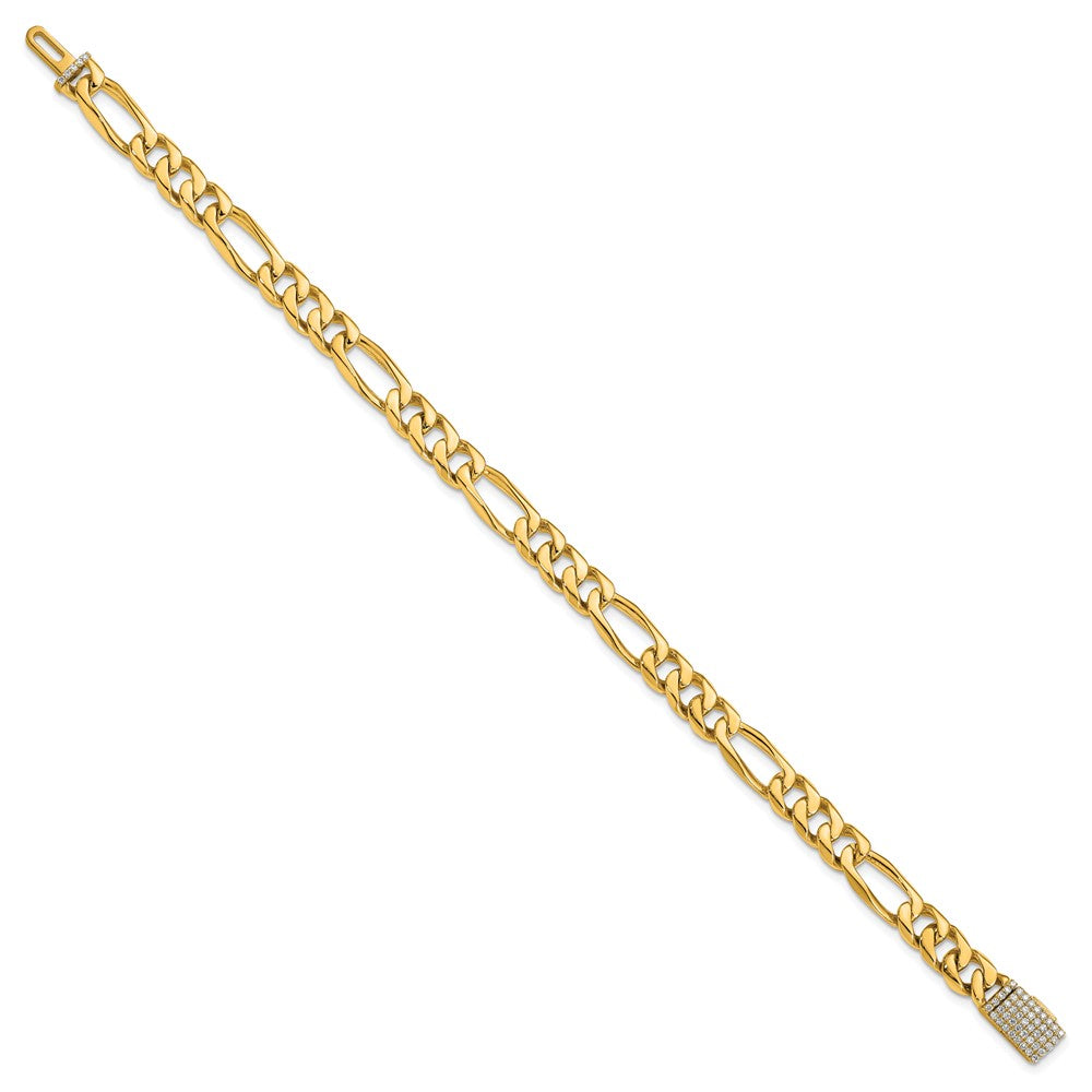 Hand-polished Figaro Link 1.75 carat Diamond Clasp Bracelet - WBC