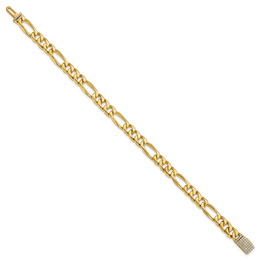 Hand-polished Figaro Link 1.75 carat Diamond Clasp Bracelet - WBC