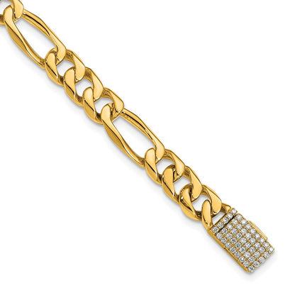 Hand-polished Figaro Link 1.75 carat Diamond Clasp Bracelet - WBC