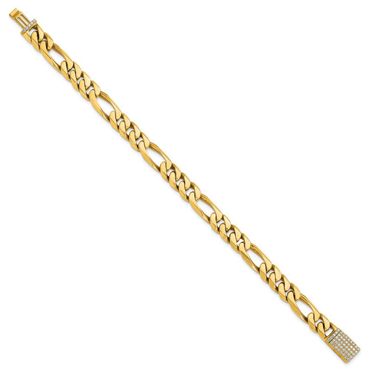 Hand-polished Figaro Link 1.65 carat Diamond Clasp Bracelet - WBC