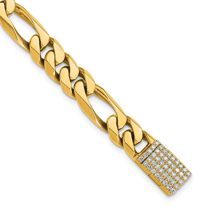 Hand-polished Figaro Link 1.65 carat Diamond Clasp Bracelet - WBC