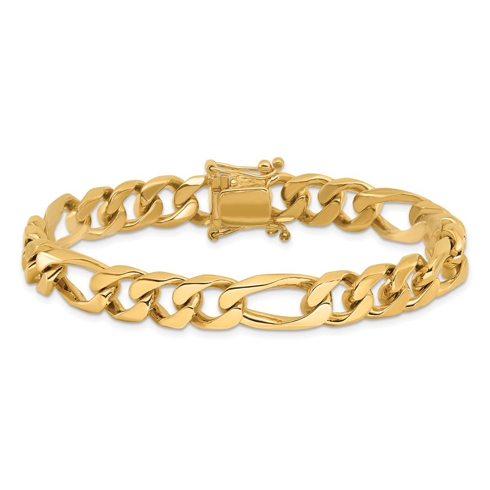 Hand Polished Figaro Link with Box Catch Clasp Bracelet - WBC