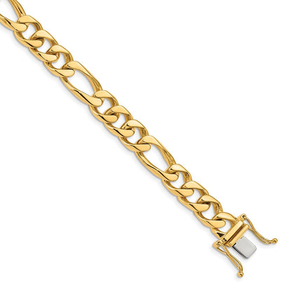 Hand Polished Figaro Link with Box Catch Clasp Bracelet - WBC