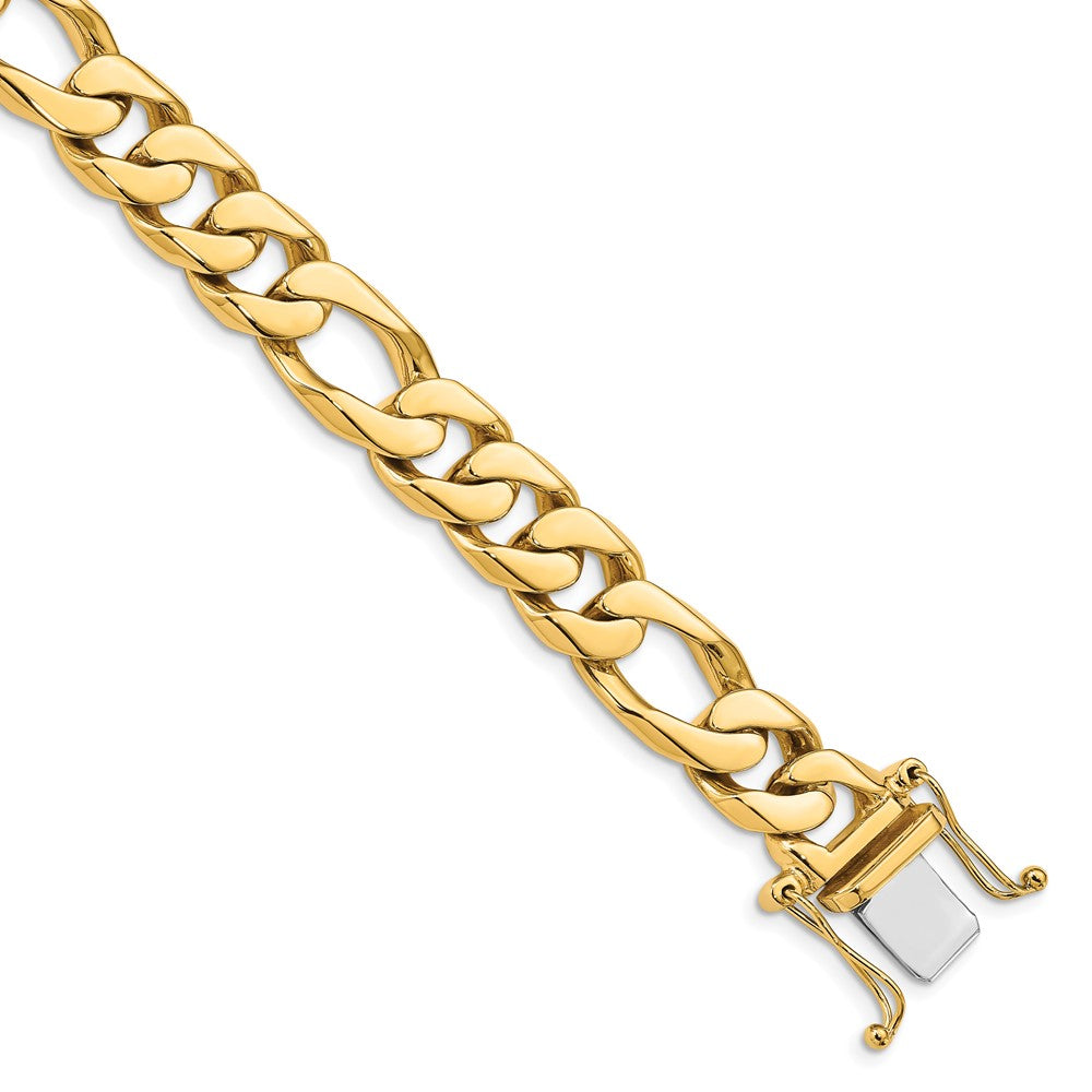 Hand Polished Figaro Link with Box Catch Clasp Bracelet - WBC