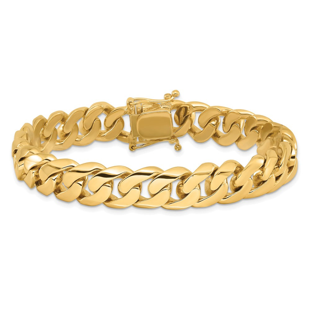 Hand Polished Rounded Curb Link with Box Catch Clasp Bracelet - WBC