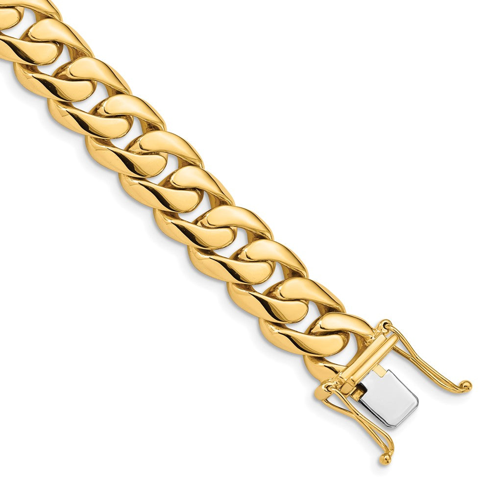 Hand Polished Rounded Curb Link with Box Catch Clasp Bracelet - WBC