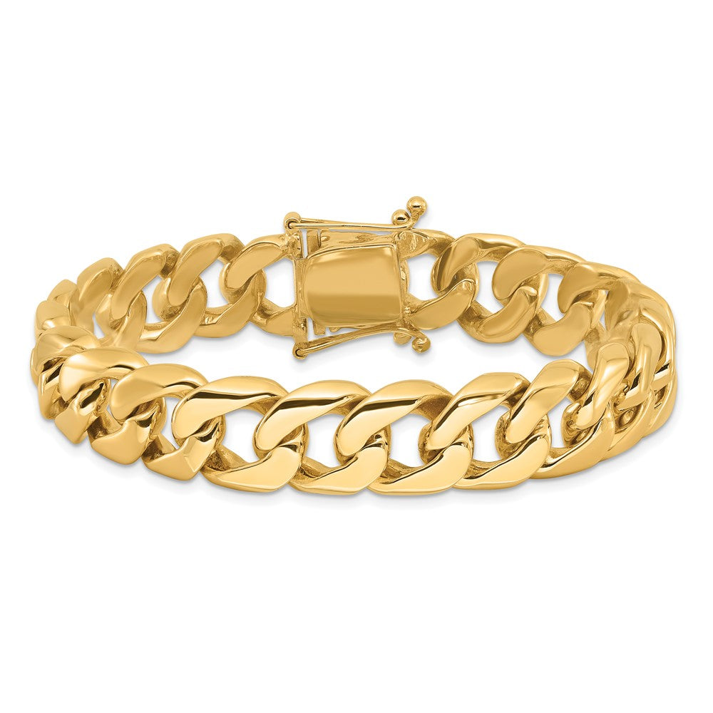 Hand Polished Rounded Curb Link with Box Catch Clasp Bracelet - WBC