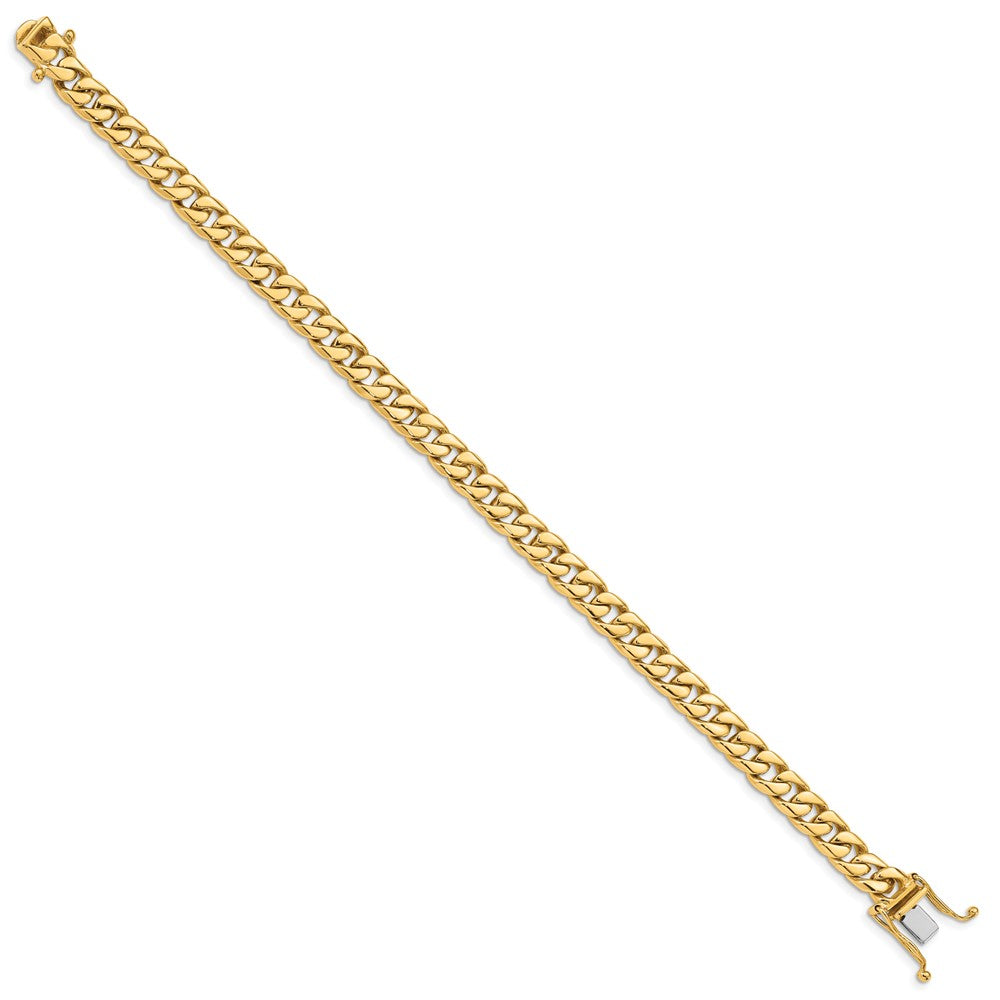 Hand Polished Flat Beveled Curb Link with Box Catch Clasp Bracelet - WBC