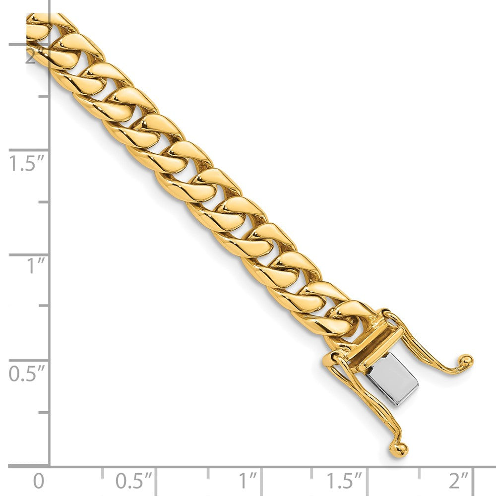 Hand Polished Flat Beveled Curb Link with Box Catch Clasp Bracelet - WBC