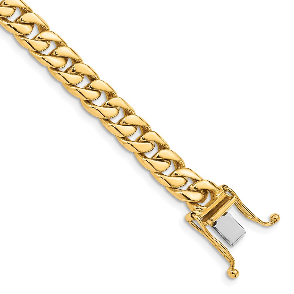 Hand Polished Flat Beveled Curb Link with Box Catch Clasp Bracelet - WBC