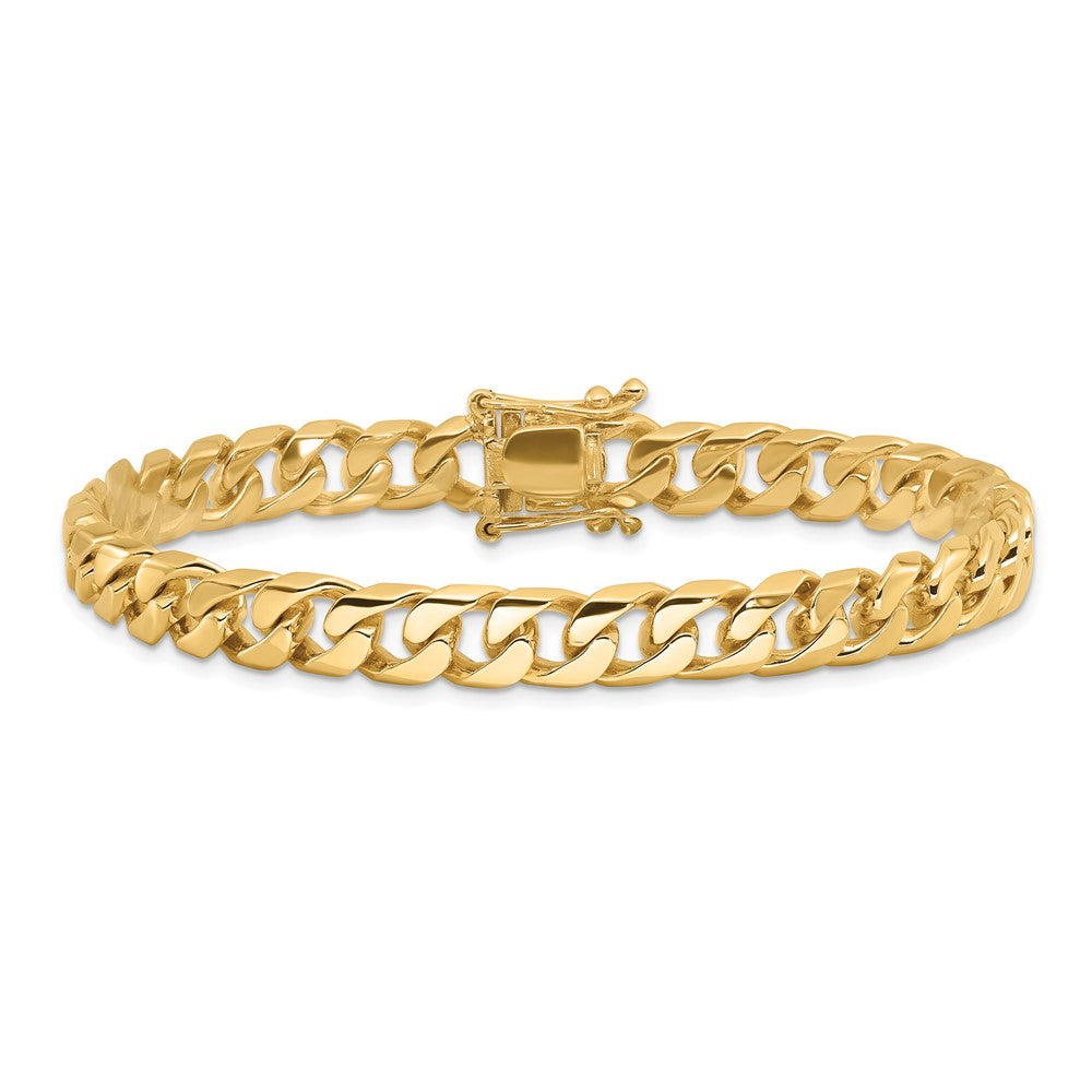 Hand Polished Flat Beveled Curb Link with Box Catch Clasp Bracelet - WBC