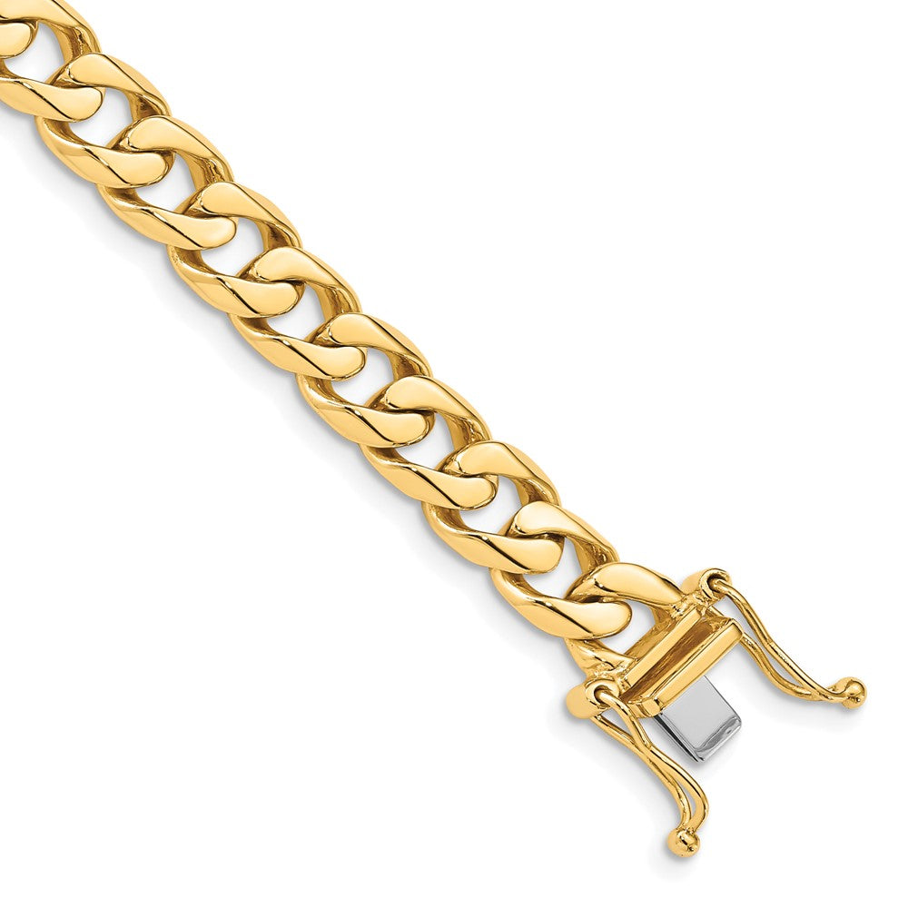 Hand Polished Flat Beveled Curb Link with Box Catch Clasp Bracelet - WBC
