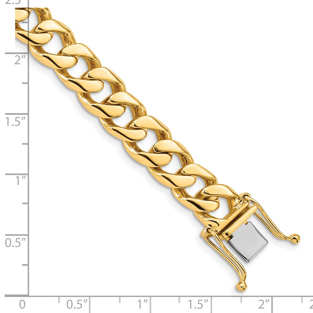 Hand Polished Flat Beveled Curb Link with Box Catch Clasp Bracelet - WBC