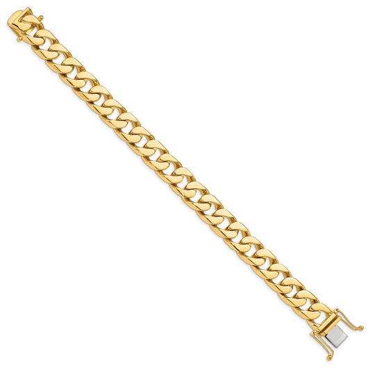 Hand Polished Flat Beveled Curb Link with Box Catch Clasp Bracelet - WBC
