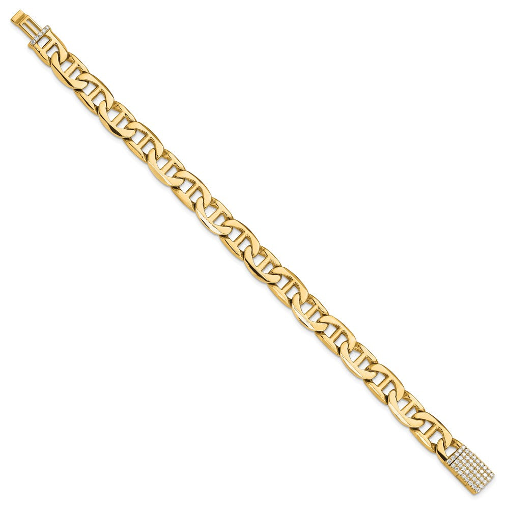 Hand-polished Anchor Link 1.5 carat Diamond Clasp Bracelet - WBC