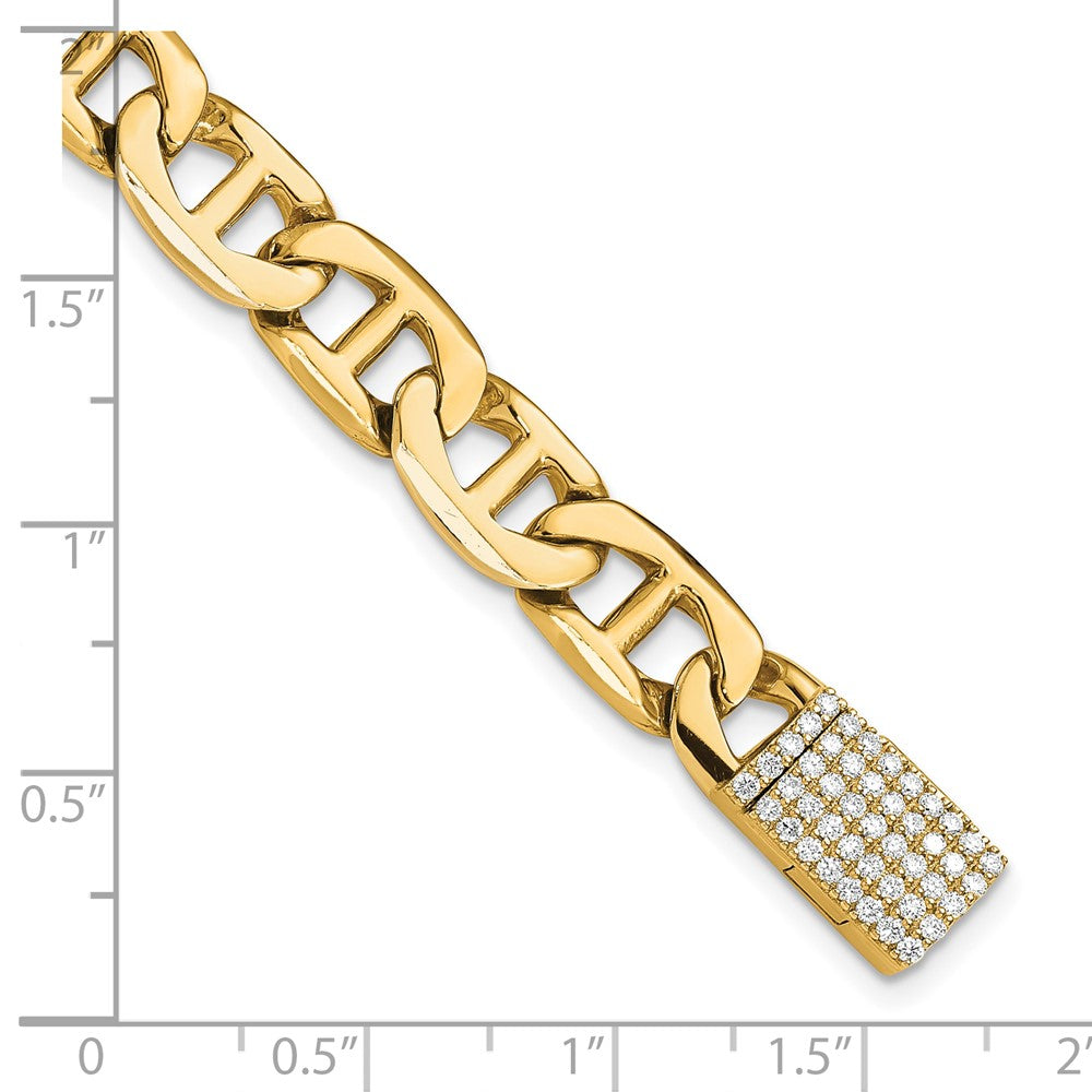 Hand-polished Anchor Link 1.5 carat Diamond Clasp Bracelet - WBC