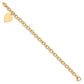 Engravable Solid Dangle Heart Charm and Solid Polished Link Bracelet - WBC