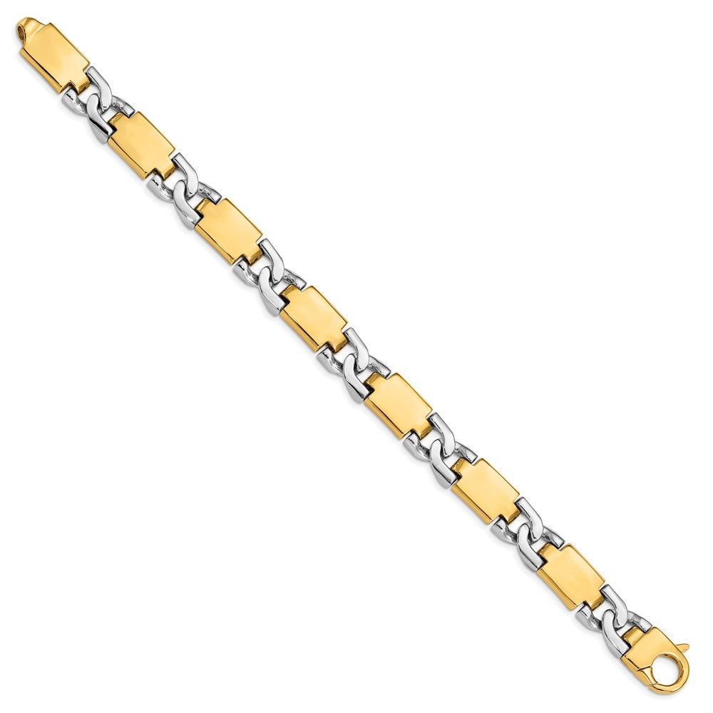 Two-tone Hand Polished Fancy Link with Fancy Lobster Clasp Bracelet - WBC